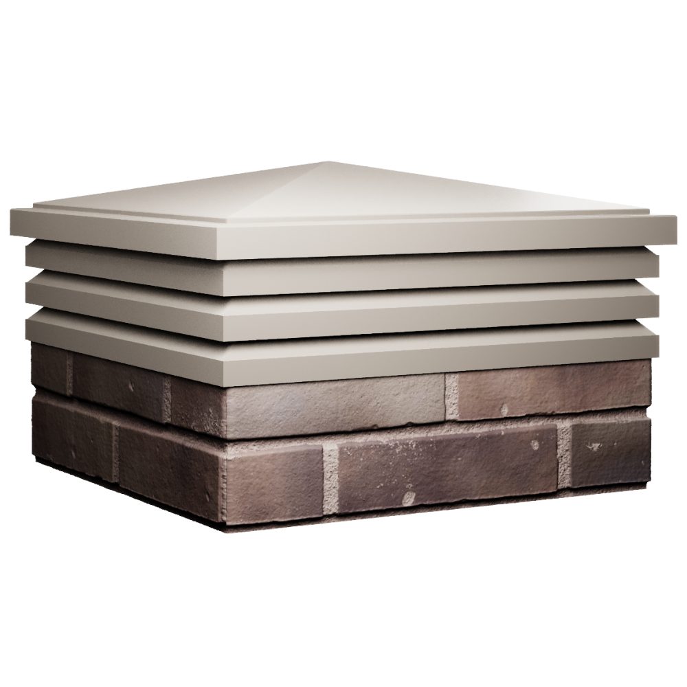 Колпак Zking Бона ХайТек Бежевый на столб 2х2 кирпича (513х513мм) в Петропавловске-Камчатском фото