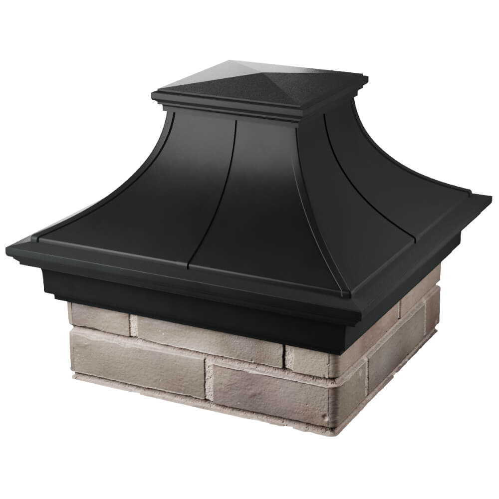 Колпак Zking Монблан Премиум Черный на столб 1.5х1.5 кирпича (385х385мм) в Петропавловске-Камчатском фото