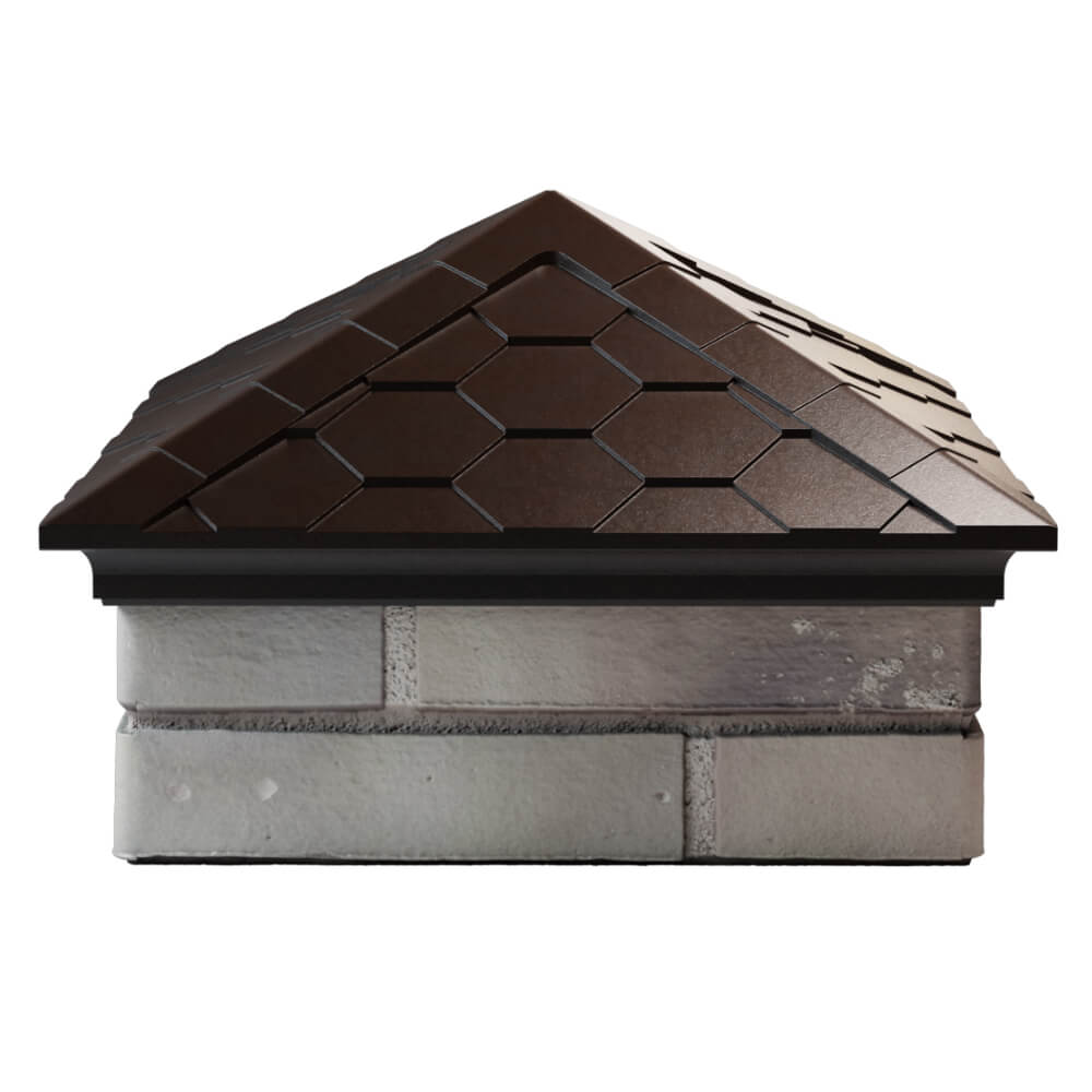 Колпак Zking Эверест Коричневый на столб 1.5х1.5 кирпича (390х390мм) Петропавловск-Камчатский фото