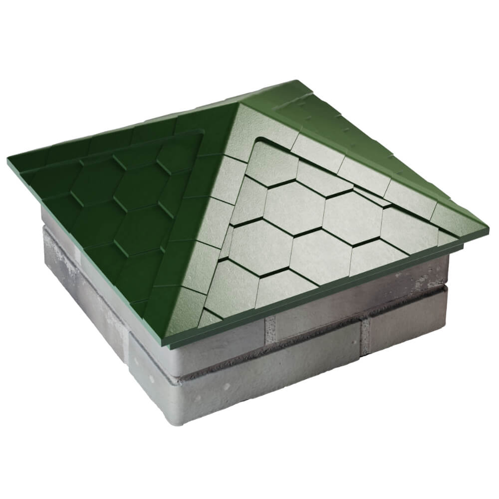 Колпак Zking Эверест Зеленый на столб 1.5х1.5 кирпича (390х390мм) в Петропавловске-Камчатском фото