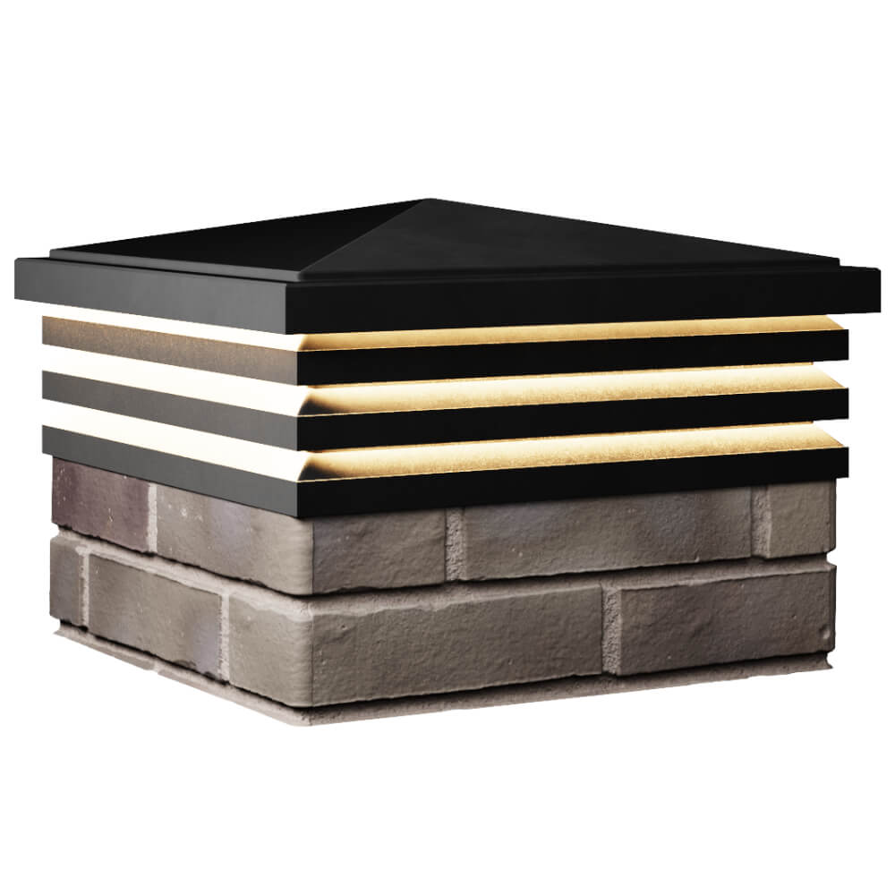 Колпак Zking Бона ХайТек Черный на столб 1.5х1.5 кирпича (385х385мм) с подсветкой в Петропавловске-Камчатском фото