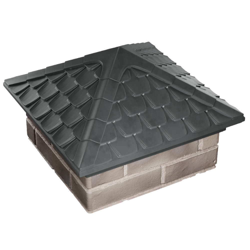 Колпак Zking Эльбрус Серый на столб 1.5х1.5 кирпича (385х385мм) в Петропавловске-Камчатском фото