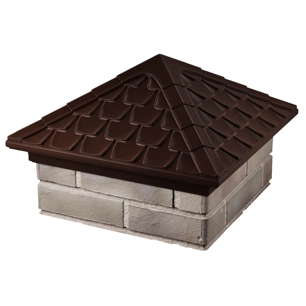 Колпак Zking Эльбрус Коричневый на столб 1.5х1.5 кирпича (385х385мм) в Петропавловске-Камчатском фото