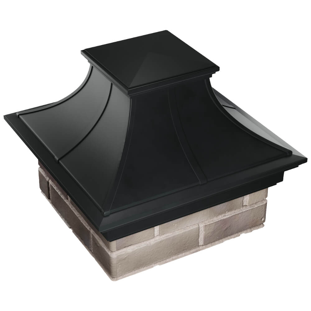 Колпак Zking Монблан Премиум Черный на столб 1.5х1.5 кирпича (385х385мм) в Петропавловске-Камчатском фото