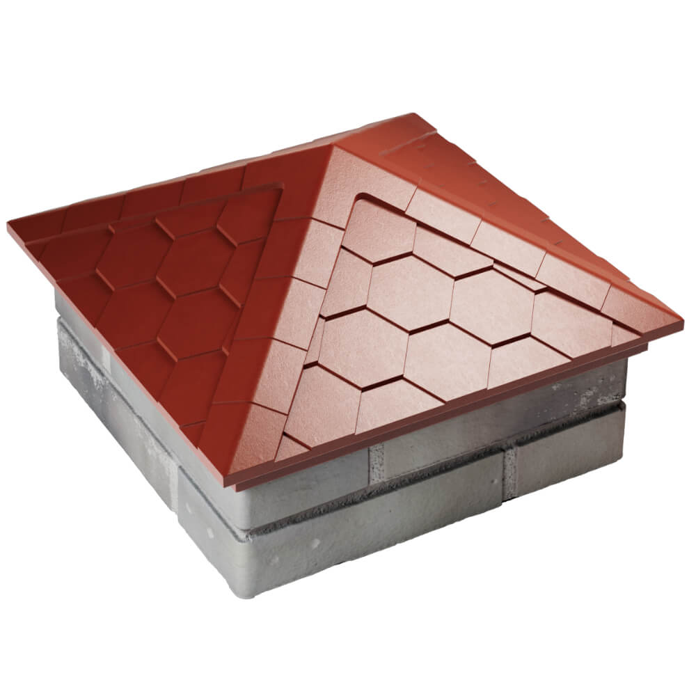 Колпак Zking Эверест Красный на столб 1.5х1.5 кирпича (390х390мм) в Петропавловске-Камчатском фото