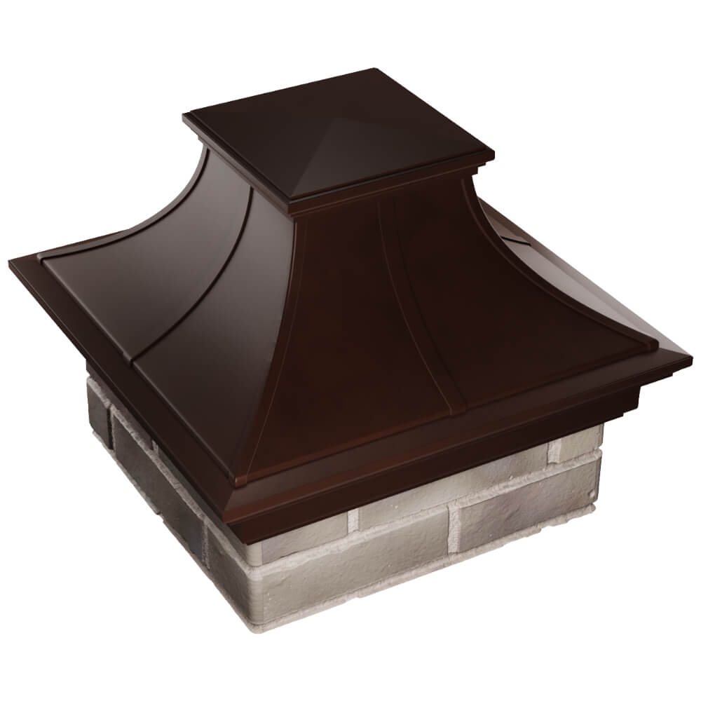 Колпак Zking Монблан Премиум Коричневый на столб 1.5х1.5 кирпича (385х385мм) в Петропавловске-Камчатском фото