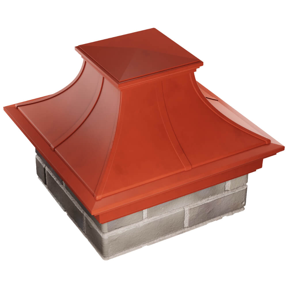 Колпак Zking Монблан Премиум Красный на столб 1.5х1.5 кирпича (385х385мм) в Петропавловске-Камчатском фото