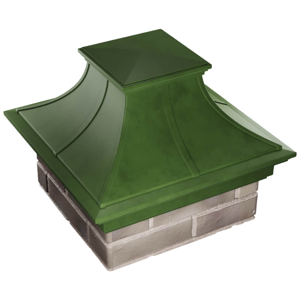 Колпак Zking Монблан Премиум Зеленый на столб 1.5х1.5 кирпича (385х385мм) в Петропавловске-Камчатском фото