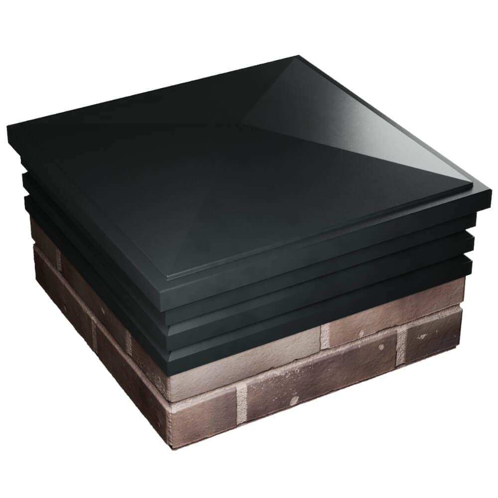 Колпак Zking Бона ХайТек Черный на столб 2х2 кирпича (513х513мм) в Петропавловске-Камчатском фото