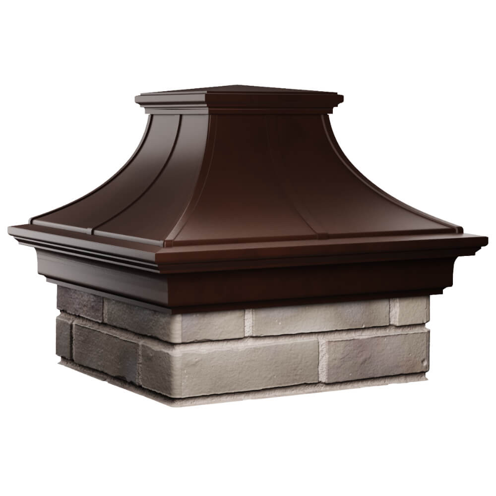Колпак Zking Монблан Премиум Коричневый на столб 1.5х1.5 кирпича (385х385мм) в Петропавловске-Камчатском фото