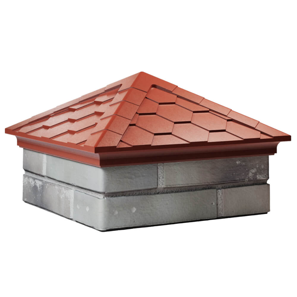 Колпак Zking Эверест Красный на столб 1.5х1.5 кирпича (390х390мм) в Петропавловске-Камчатском фото