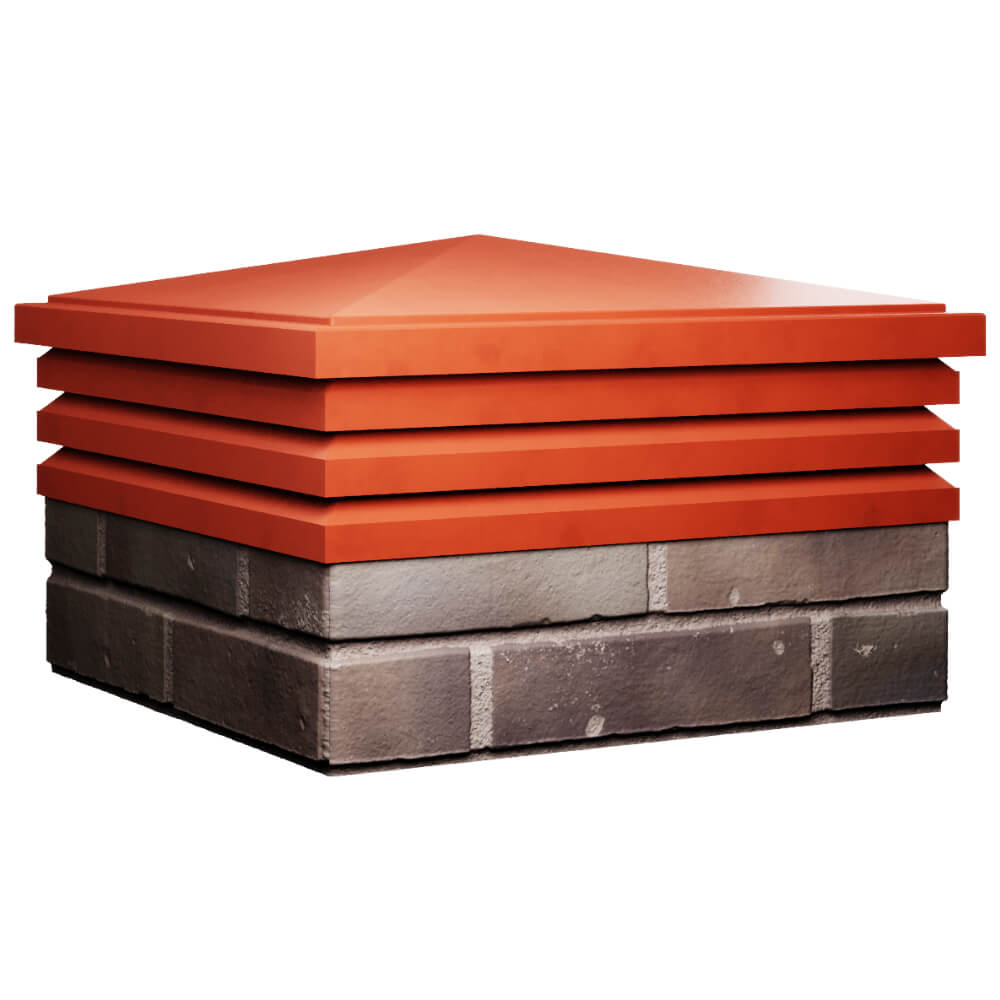 Колпак Zking Бона ХайТек Красный на столб 2х2 кирпича (513х513мм) в Петропавловске-Камчатском фото