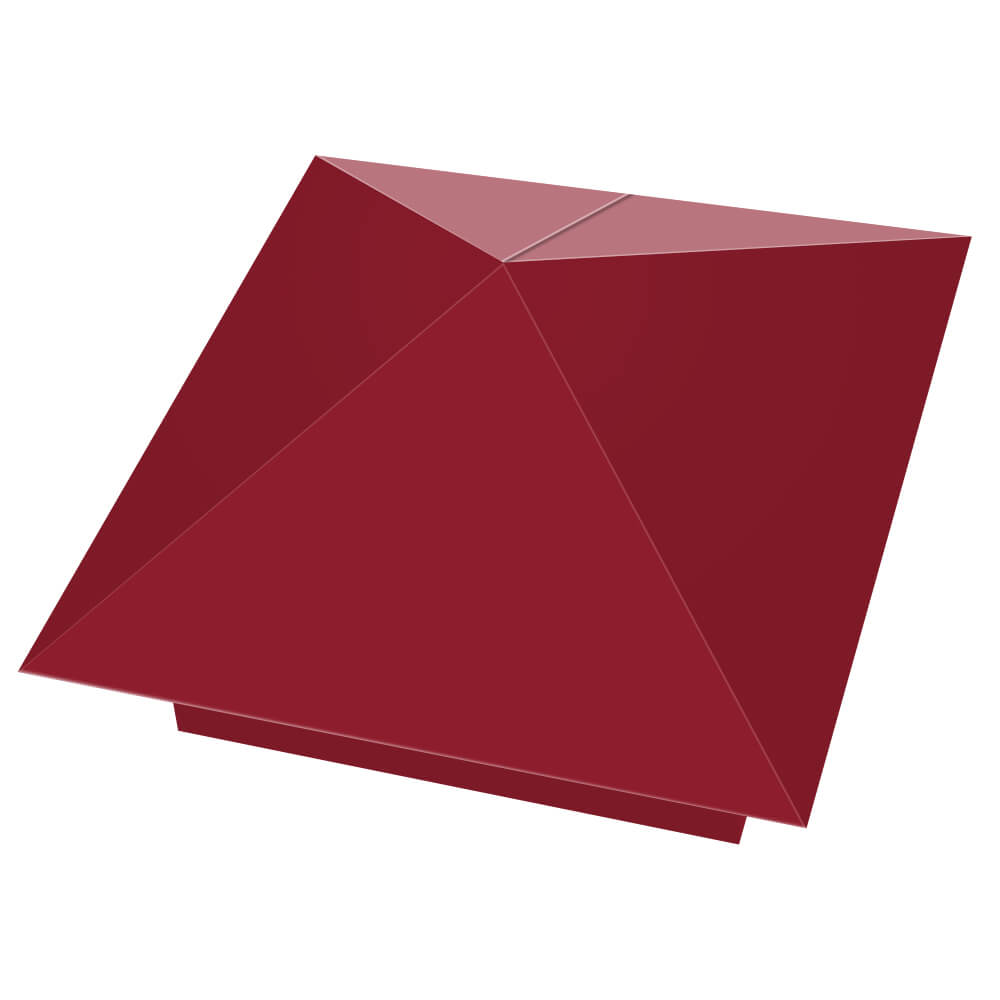 Колпак металлический 390х390мм RAL3003 Рубин заборный Петропавловск-Камчатский фото