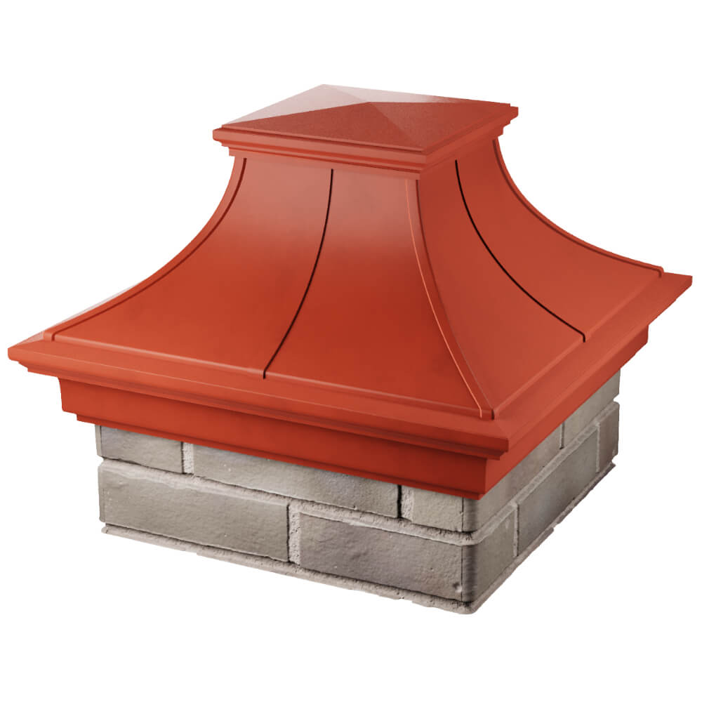 Колпак Zking Монблан Премиум Красный на столб 1.5х1.5 кирпича (385х385мм) в Петропавловске-Камчатском фото
