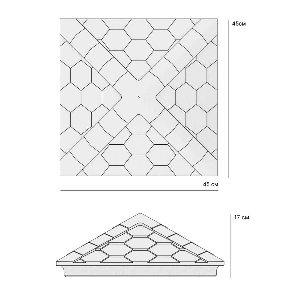 Колпак Zking Эверест Серый на столб 1.5х1.5 кирпича (390х390мм) в Петропавловске-Камчатском фото