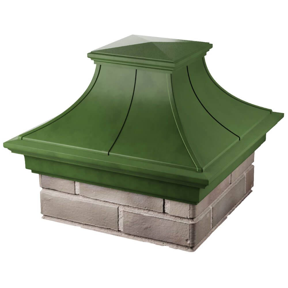 Колпак Zking Монблан Премиум Зеленый на столб 1.5х1.5 кирпича (385х385мм) в Петропавловске-Камчатском фото