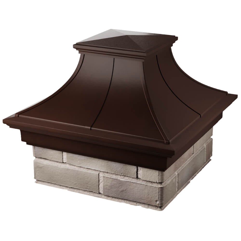 Колпак Zking Монблан Премиум Коричневый на столб 1.5х1.5 кирпича (385х385мм) в Петропавловске-Камчатском фото