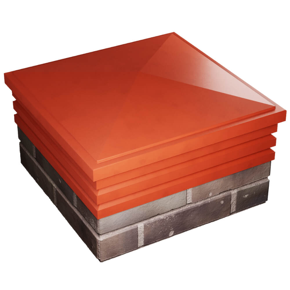 Колпак Zking Бона ХайТек Красный на столб 2х2 кирпича (513х513мм) в Петропавловске-Камчатском фото