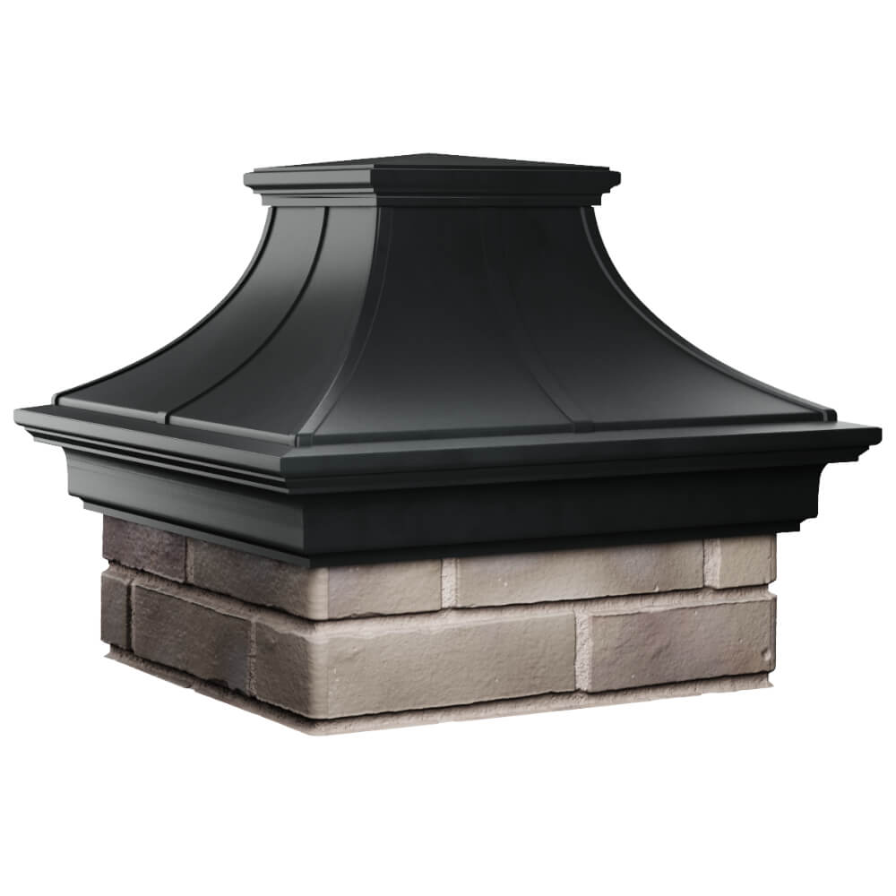 Колпак Zking Монблан Премиум Черный на столб 1.5х1.5 кирпича (385х385мм) в Петропавловске-Камчатском фото