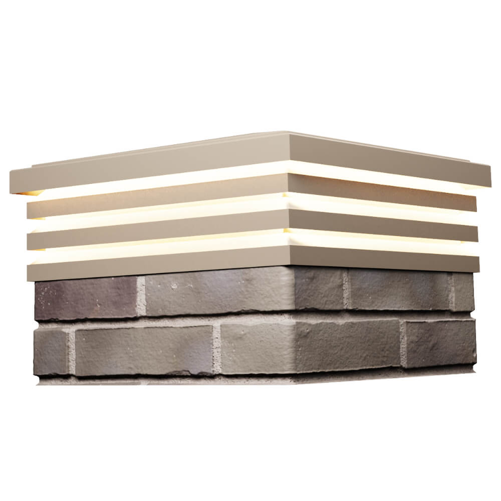 Колпак Zking Бона ХайТек Бежевый на столб 1.5х1.5 кирпича (385х385мм) с подсветкой в Петропавловске-Камчатском фото