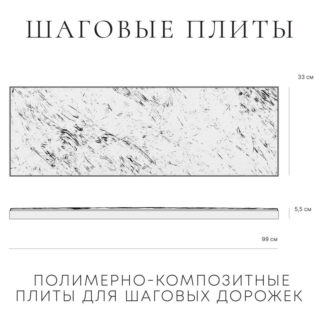 Шаговая плита STONE Графитовый Серый 990х330х55мм в Петропавловске-Камчатском фото