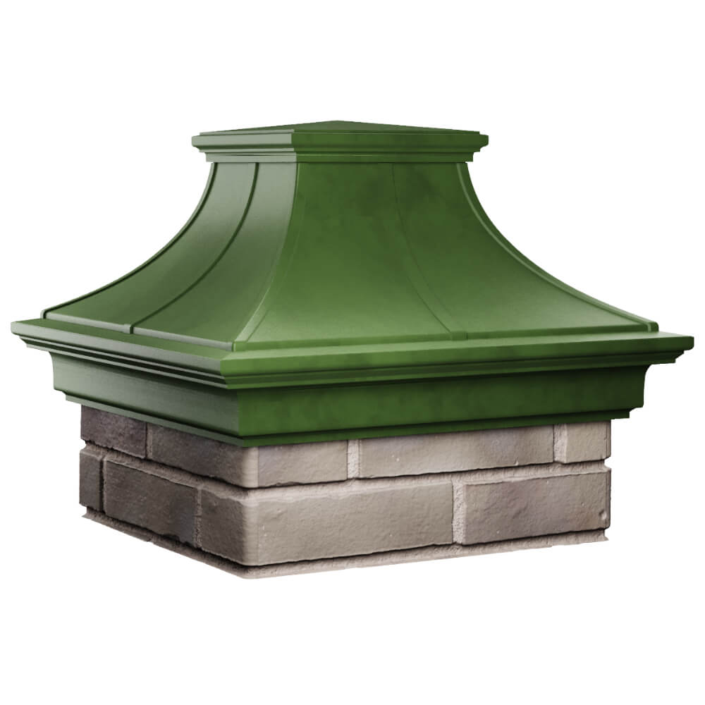 Колпак Zking Монблан Премиум Зеленый на столб 1.5х1.5 кирпича (385х385мм) в Петропавловске-Камчатском фото