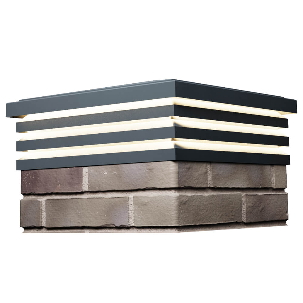 Колпак Zking Бона ХайТек Серый на столб 1.5х1.5 кирпича (385х385мм) с подсветкой в Петропавловске-Камчатском фото