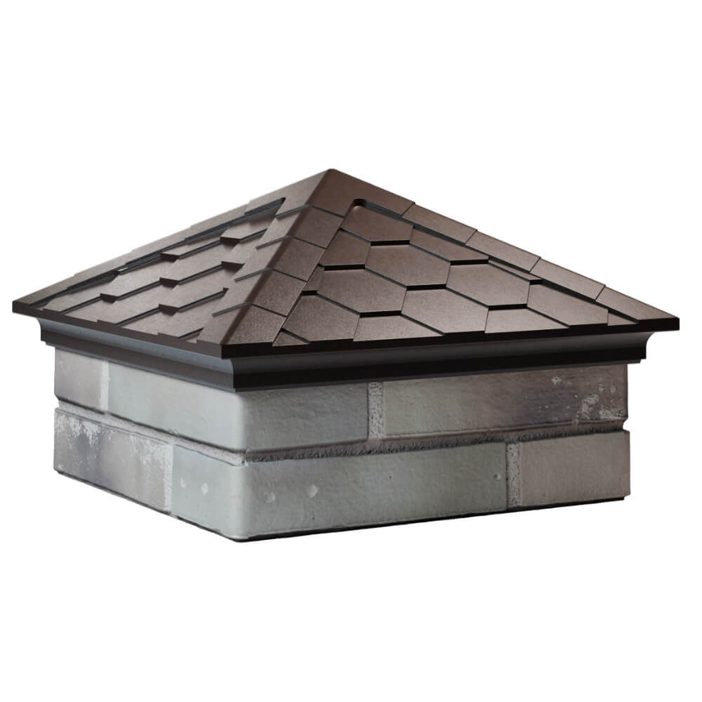 Колпак Zking Эверест Коричневый на столб 1.5х1.5 кирпича (390х390мм) в Петропавловске-Камчатском фото