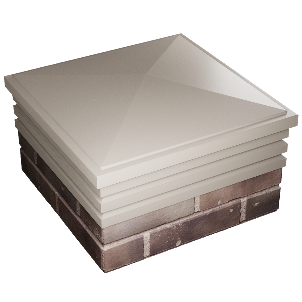 Колпак Zking Бона ХайТек Бежевый на столб 2х2 кирпича (513х513мм) в Петропавловске-Камчатском фото